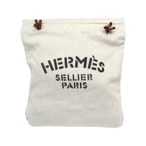 米色 帆布 Aline Groom 肩背包 W刻【HERMES 愛馬仕】 H068487CK