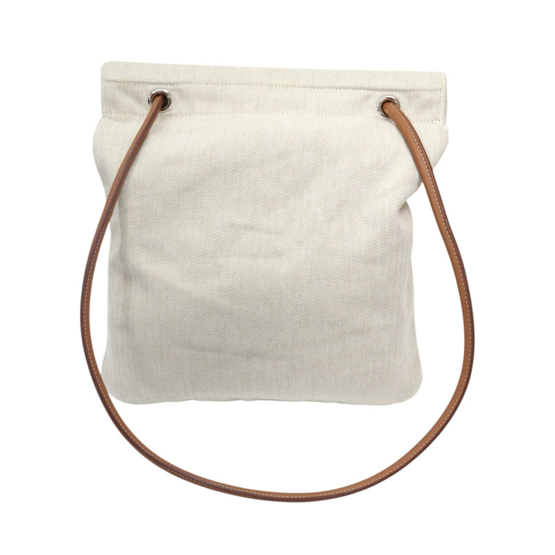 米色 帆布 Aline Groom 肩背包 W刻【HERMES 愛馬仕】 H068487CK-1