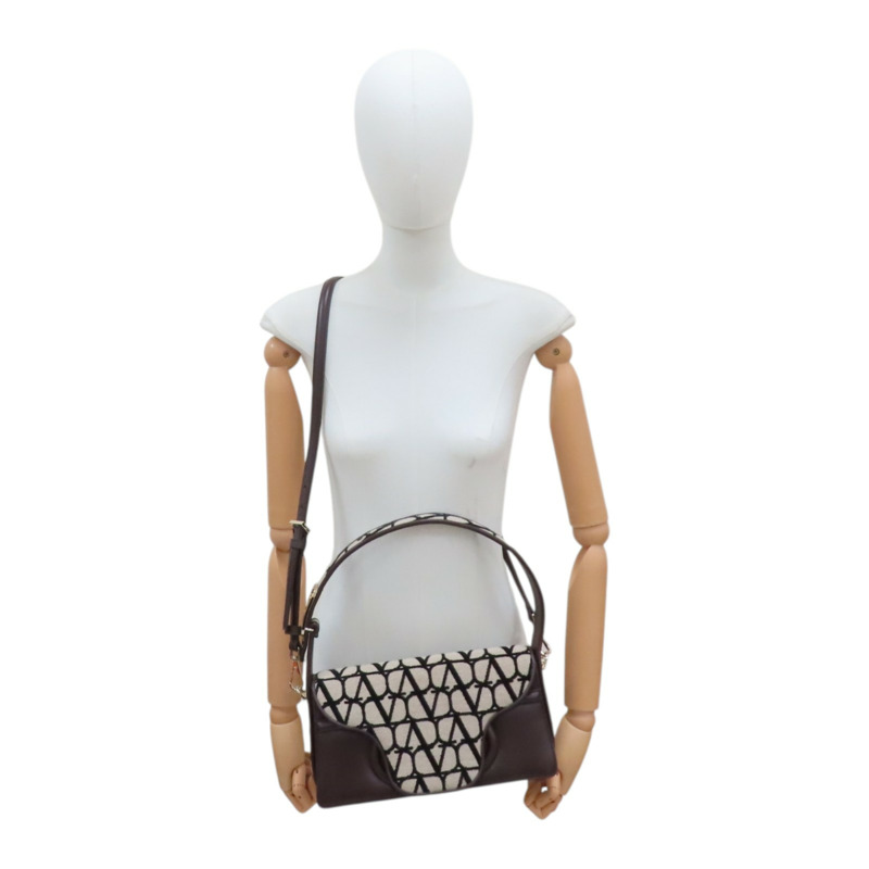 棕色 印花帆布 山羊皮 Le Grand Deuxieme 兩用包【Valentino 范倫鐵諾】 2W2B0L25JSQ-9