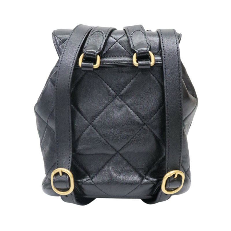 黑色 菱格紋 牛皮 Duma 後背包【CHANEL 香奈兒】 AS4866-2