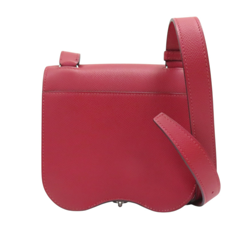 石榴紅 Epsom牛皮 Della Cavalleria 肩背包 U刻 銀扣【HERMES 愛馬仕】-1