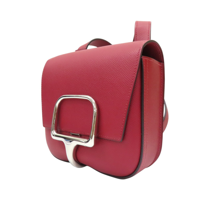 石榴紅 Epsom牛皮 Della Cavalleria 肩背包 U刻 銀扣【HERMES 愛馬仕】-2