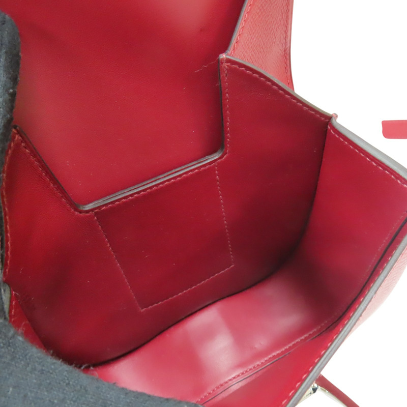 石榴紅 Epsom牛皮 Della Cavalleria 肩背包 U刻 銀扣【HERMES 愛馬仕】-4