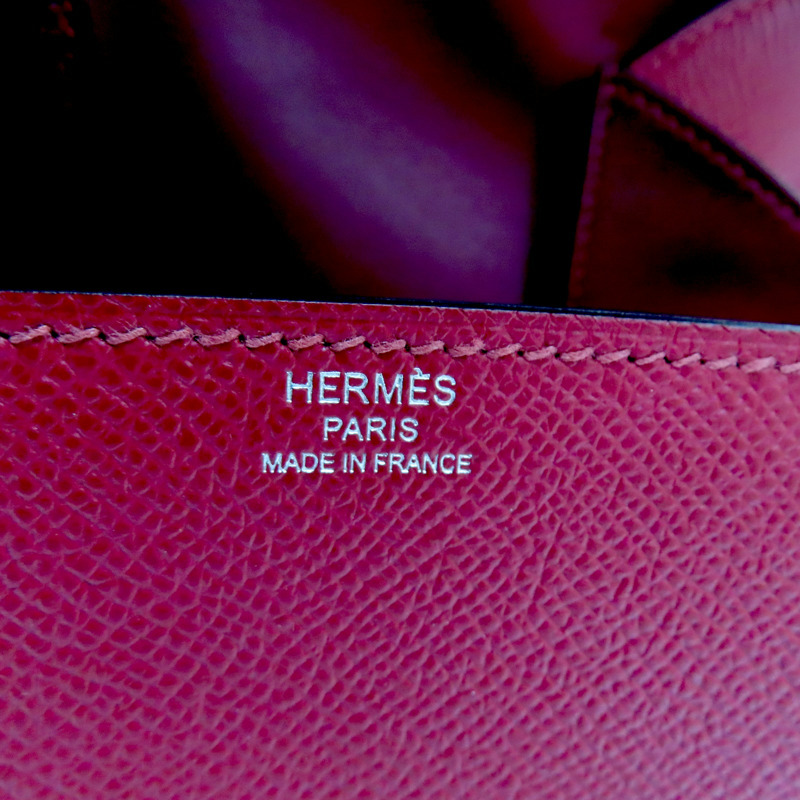 石榴紅 Epsom牛皮 Della Cavalleria 肩背包 U刻 銀扣【HERMES 愛馬仕】-5