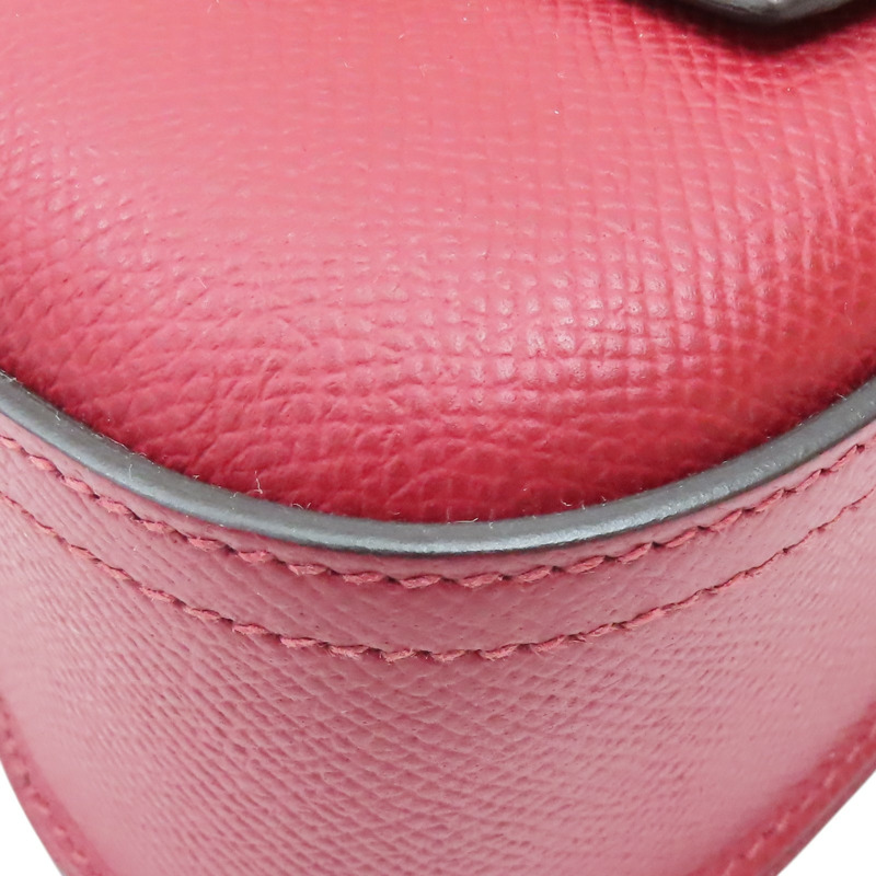 石榴紅 Epsom牛皮 Della Cavalleria 肩背包 U刻 銀扣【HERMES 愛馬仕】-10