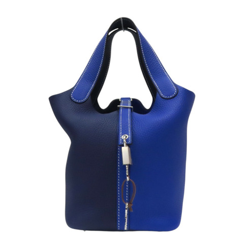 電光藍/水墨藍 TC牛皮 Picotin Lock 18 手提包 Y刻 銀扣【HERMES 愛馬仕】 H056289CK