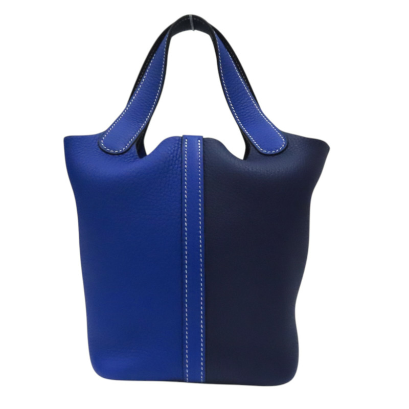 電光藍/水墨藍 TC牛皮 Picotin Lock 18 手提包 Y刻 銀扣【HERMES 愛馬仕】 H056289CK-1