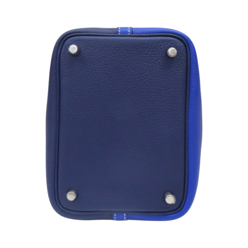 電光藍/水墨藍 TC牛皮 Picotin Lock 18 手提包 Y刻 銀扣【HERMES 愛馬仕】 H056289CK-3