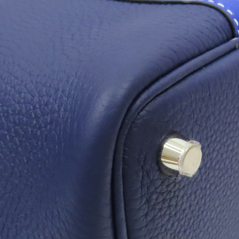 電光藍/水墨藍 TC牛皮 Picotin Lock 18 手提包 Y刻 銀扣【HERMES 愛馬仕】 H056289CK-8