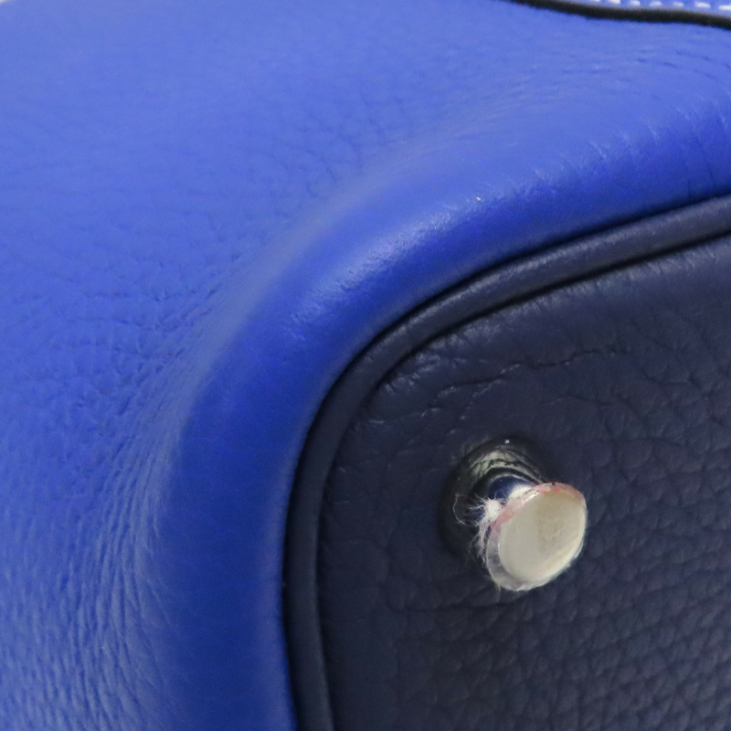 電光藍/水墨藍 TC牛皮 Picotin Lock 18 手提包 Y刻 銀扣【HERMES 愛馬仕】 H056289CK-10