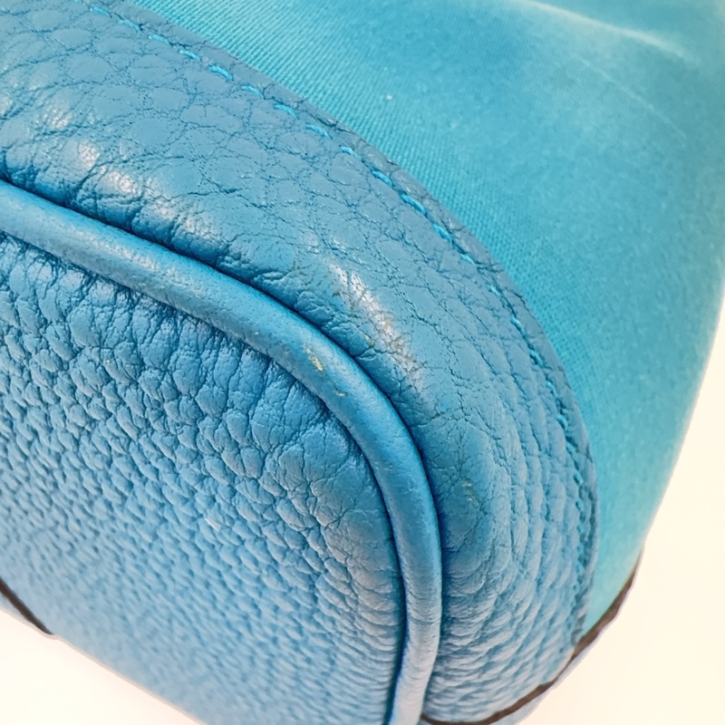 HERMES 7W伊茲密爾藍帆布銀釦Garden party 30cm-13