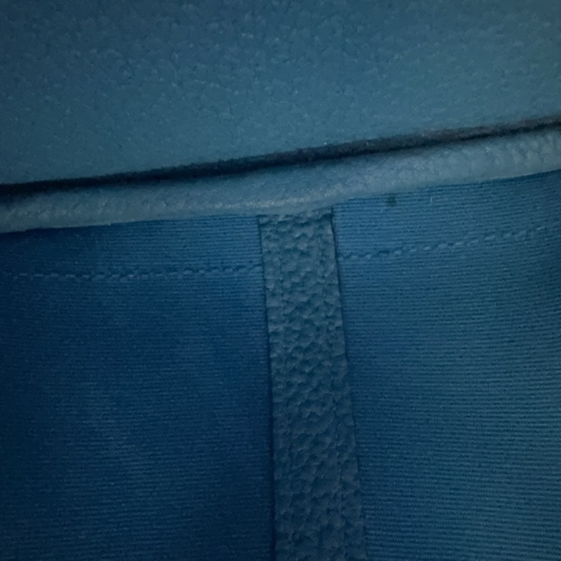 HERMES 7W伊茲密爾藍帆布銀釦Garden party 30cm-24