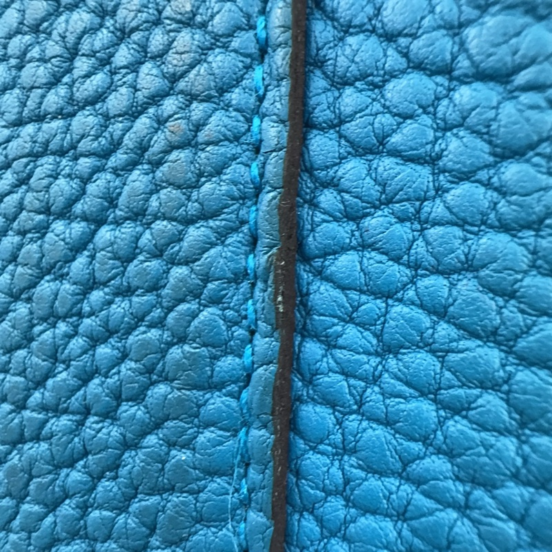 HERMES 7W伊茲密爾藍帆布銀釦Garden party 30cm-27