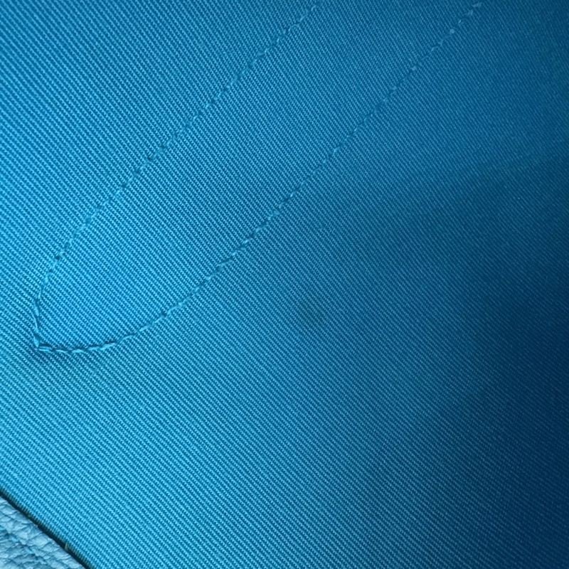 HERMES 7W伊茲密爾藍帆布銀釦Garden party 30cm-29