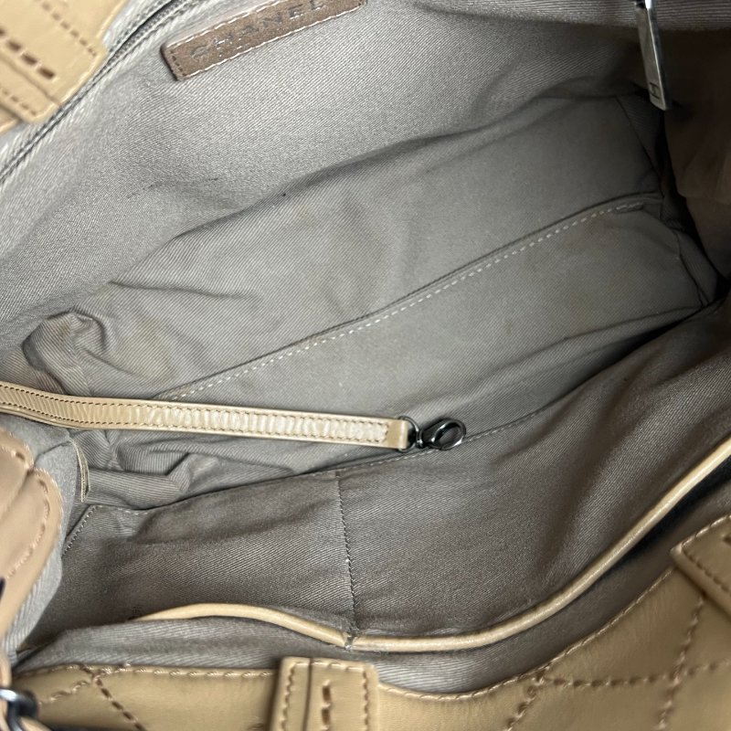 CHANEL 粗菱格紋小托特包 膚色21開-6