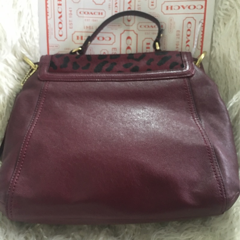 全新未使用Coach 皮草拼接包（全真皮）手提肩背包-18