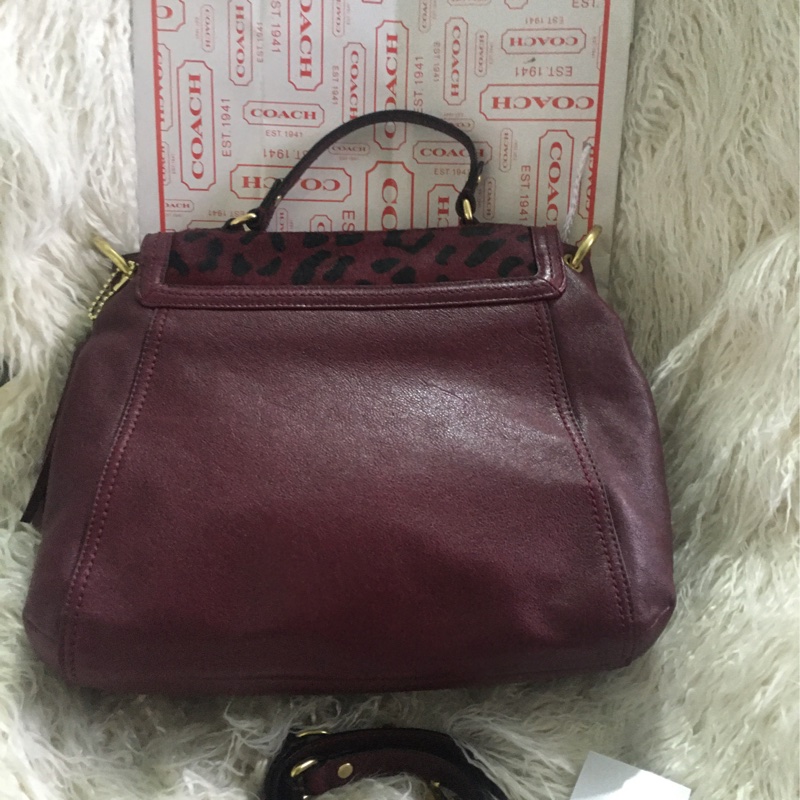 全新未使用Coach 皮草拼接包（全真皮）手提肩背包-20