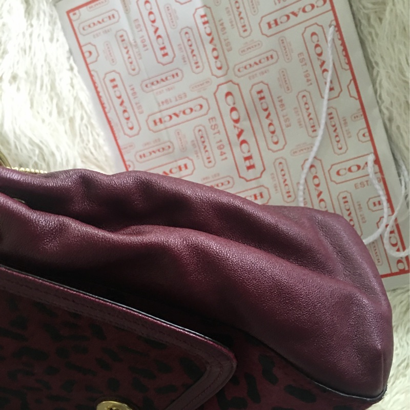 全新未使用Coach 皮草拼接包（全真皮）手提肩背包-25