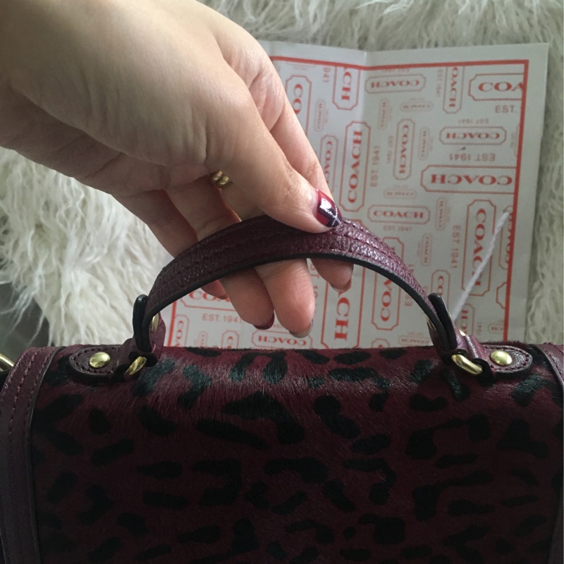 全新未使用Coach 皮草拼接包（全真皮）手提肩背包-27