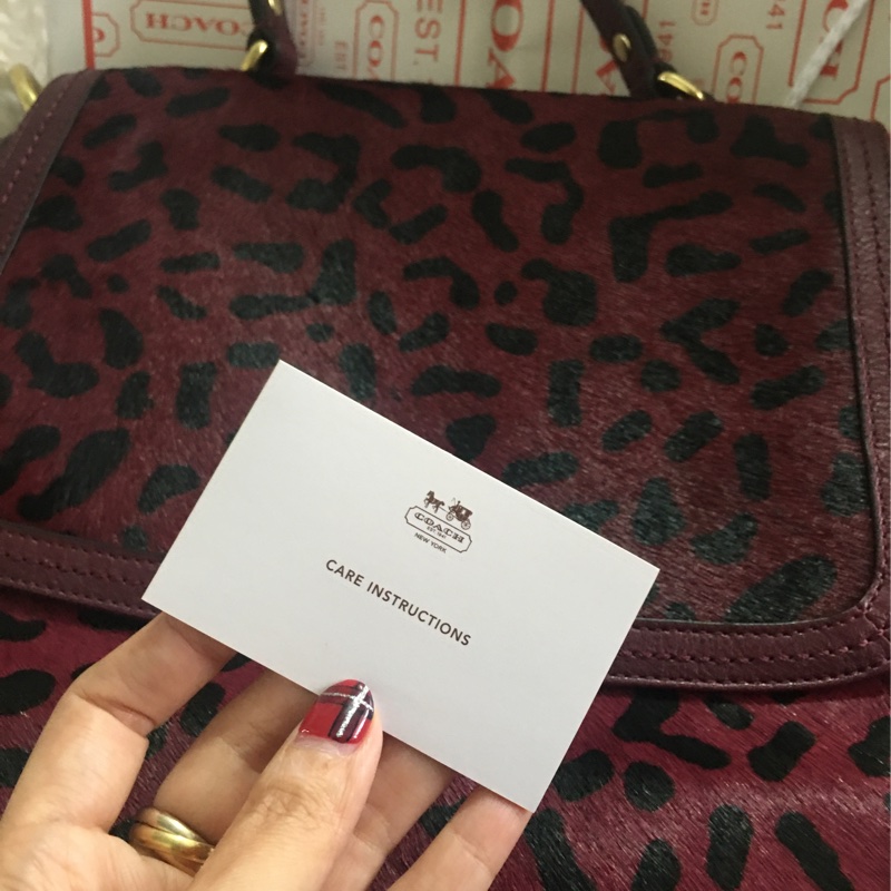 全新未使用Coach 皮草拼接包（全真皮）手提肩背包-28