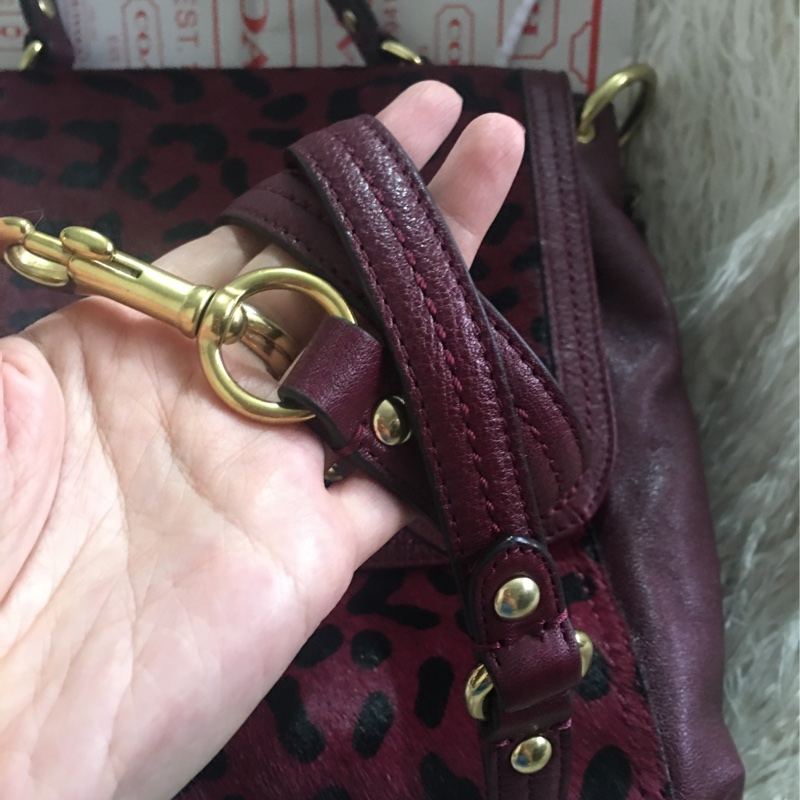 全新未使用Coach 皮草拼接包（全真皮）手提肩背包-32