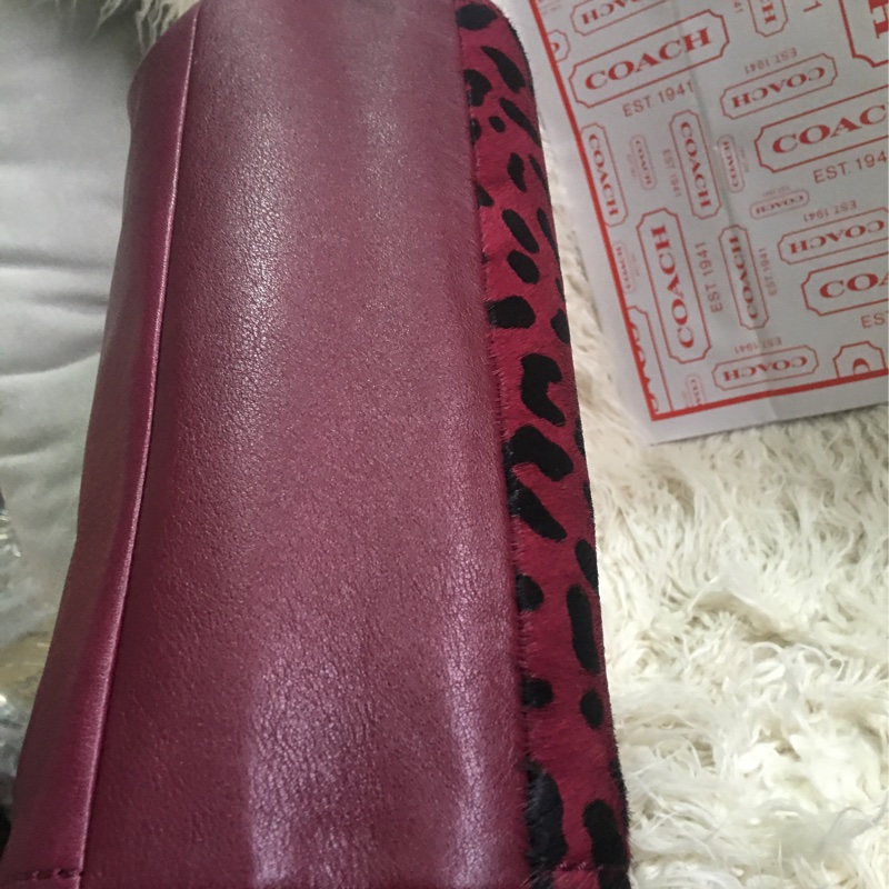 全新未使用Coach 皮草拼接包（全真皮）手提肩背包-35