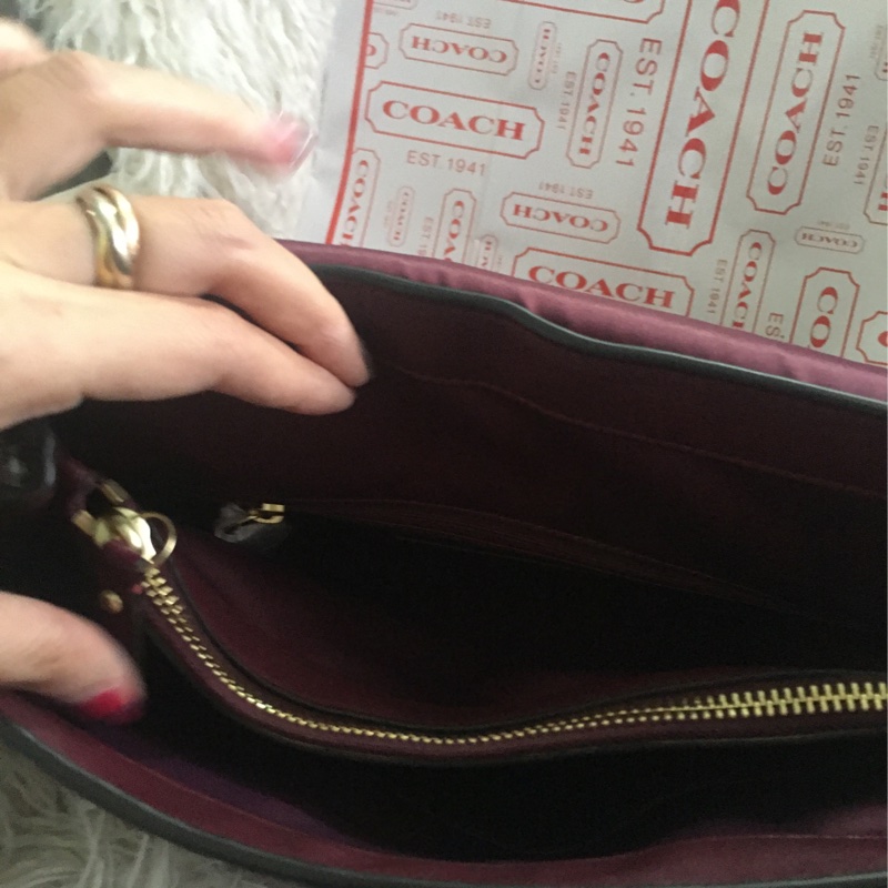 全新未使用Coach 皮草拼接包（全真皮）手提肩背包-39