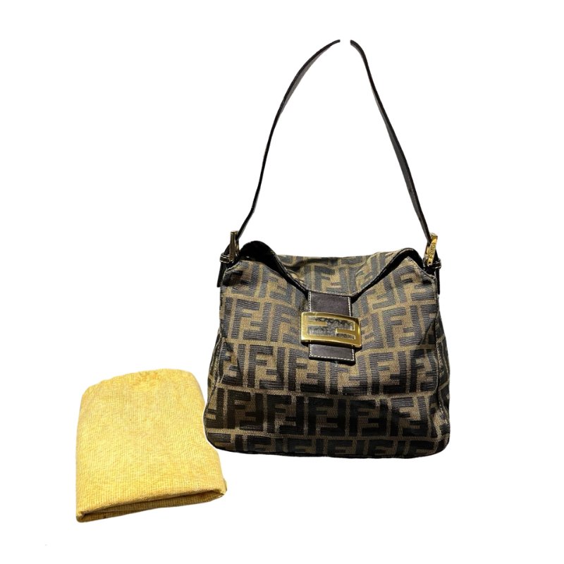 Fendi Canvas Hobo Bag Brown GHW-0