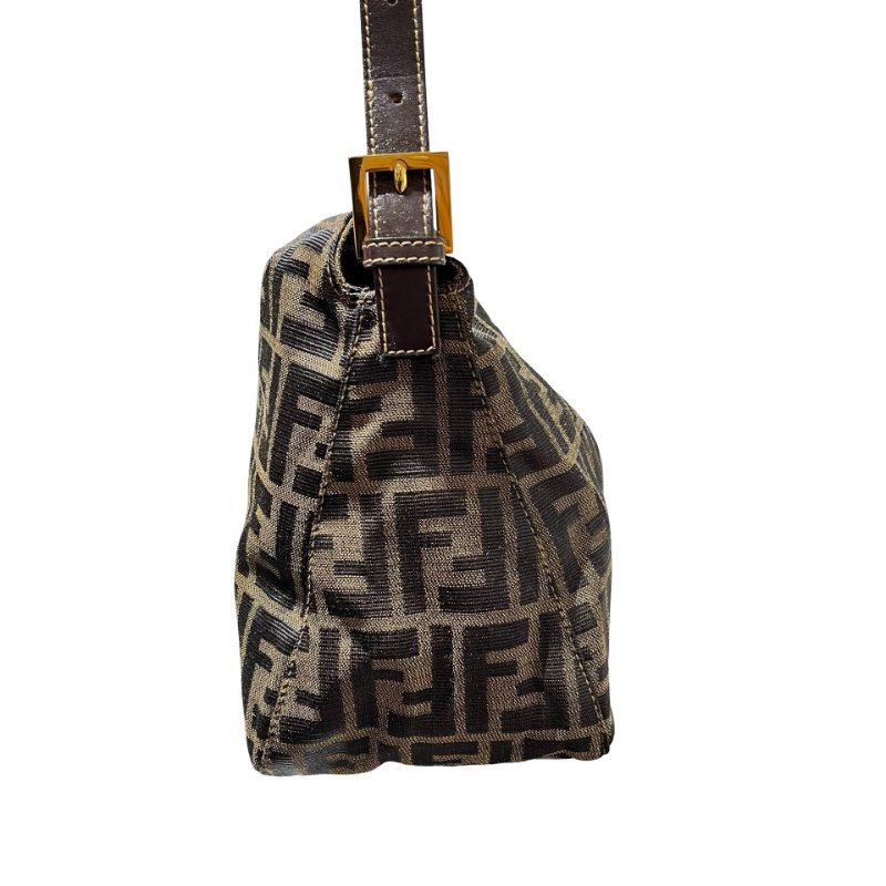 Fendi Canvas Hobo Bag Brown GHW-3