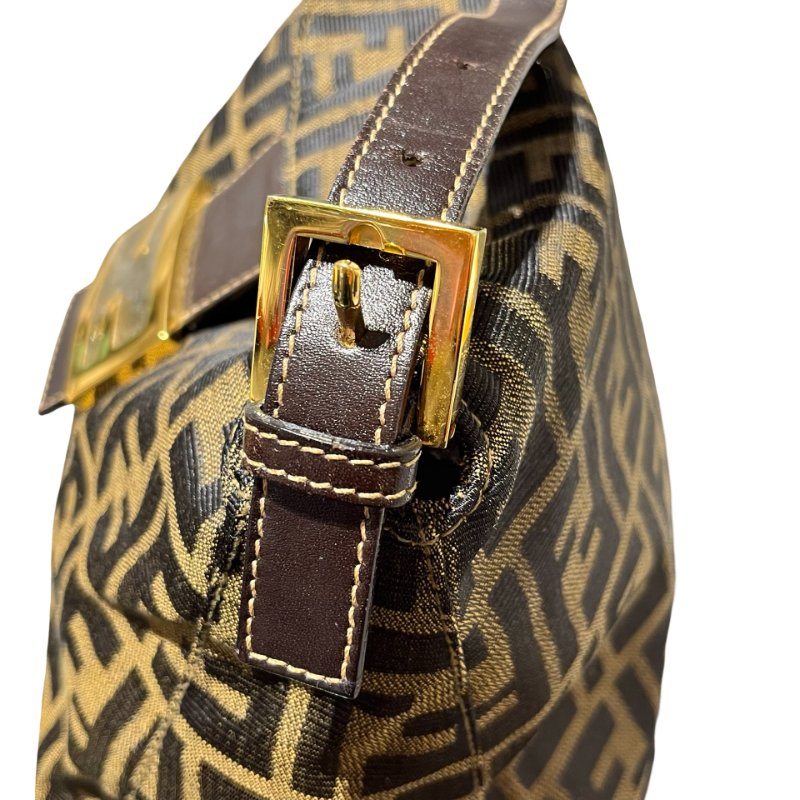 Fendi Canvas Hobo Bag Brown GHW-7