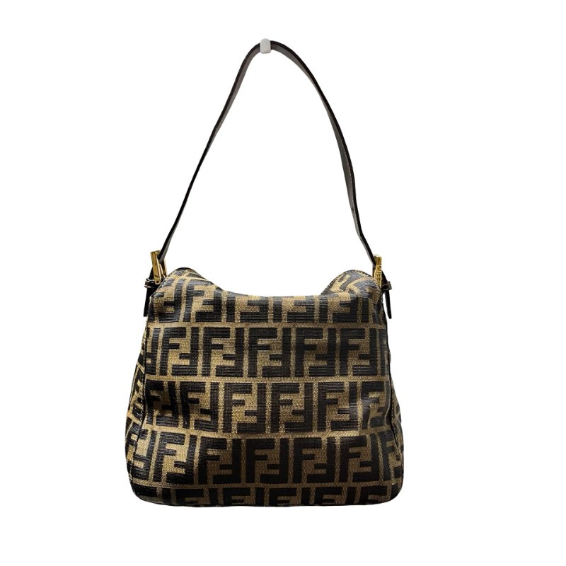Fendi Canvas Hobo Bag Brown GHW-11