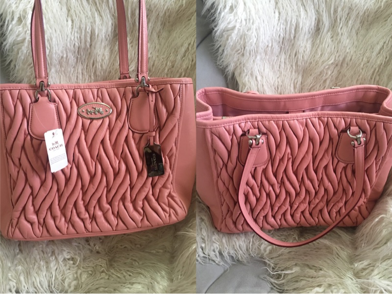 全新 未使用coach 櫻花🌸粉手提肩背包（原價28200）-0