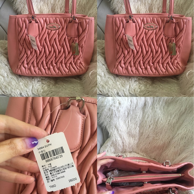 全新 未使用coach 櫻花🌸粉手提肩背包（原價28200）-1