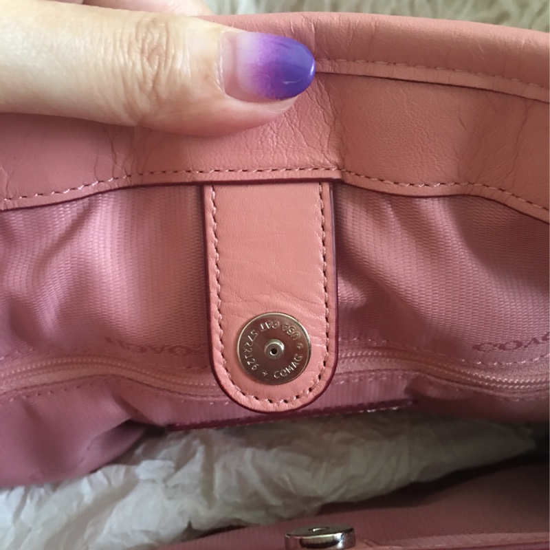 全新 未使用coach 櫻花🌸粉手提肩背包（原價28200）-15
