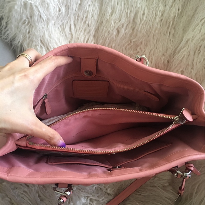 全新 未使用coach 櫻花🌸粉手提肩背包（原價28200）-16