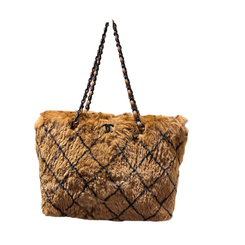 Used CHANEL Vintage Handbag Brown Black-0