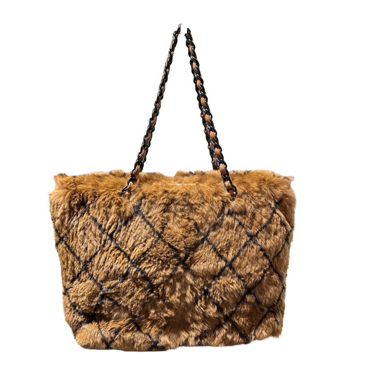 Used CHANEL Vintage Handbag Brown Black-2