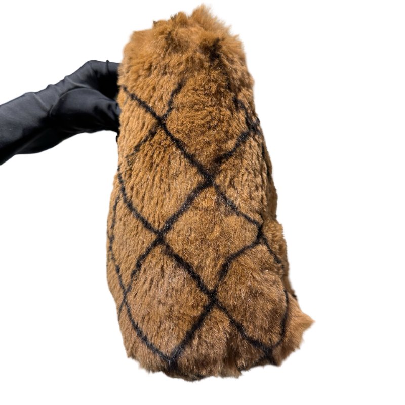 Used CHANEL Vintage Handbag Brown Black-3