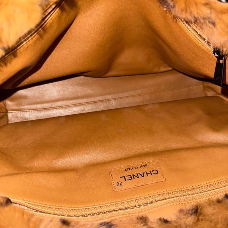 Used CHANEL Vintage Handbag Brown Black-5