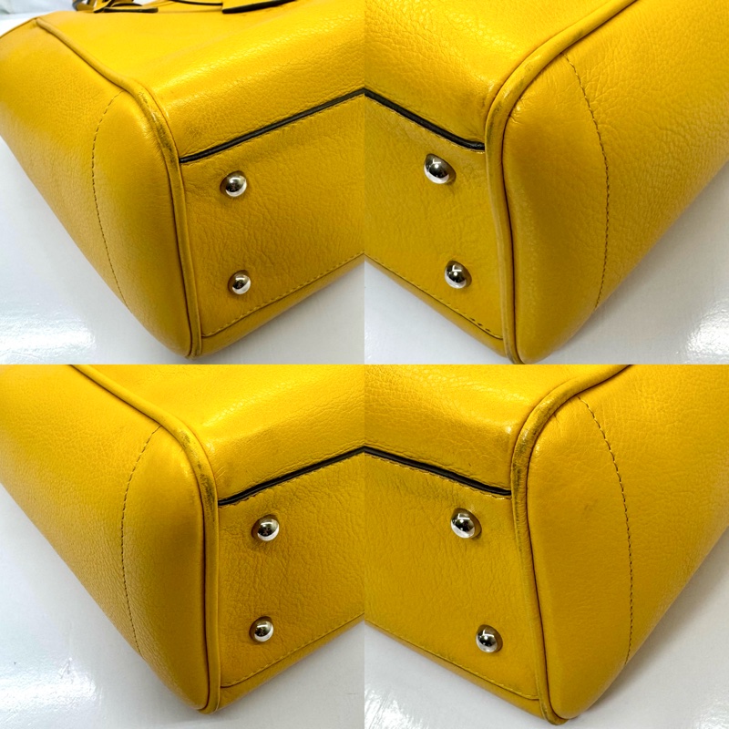 LOEWE 皮革黃色手提包-3