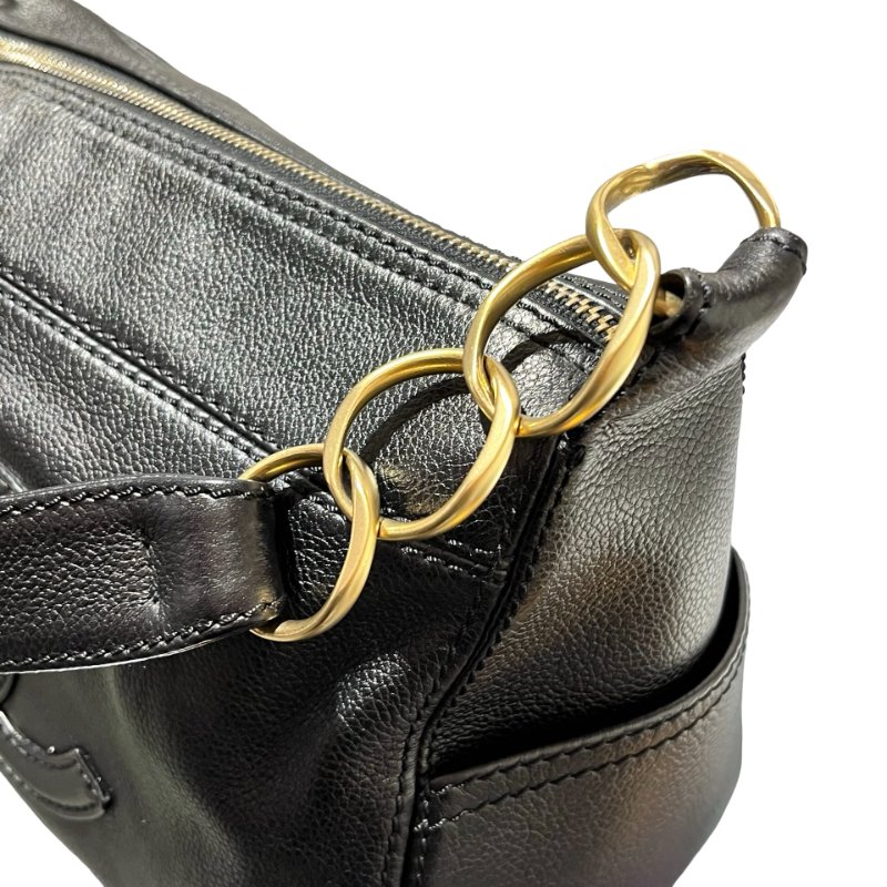 Used CHANEL Vintage Hobo Hobo Bag Black GHW-1