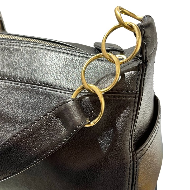 Used CHANEL Vintage Hobo Hobo Bag Black GHW-5