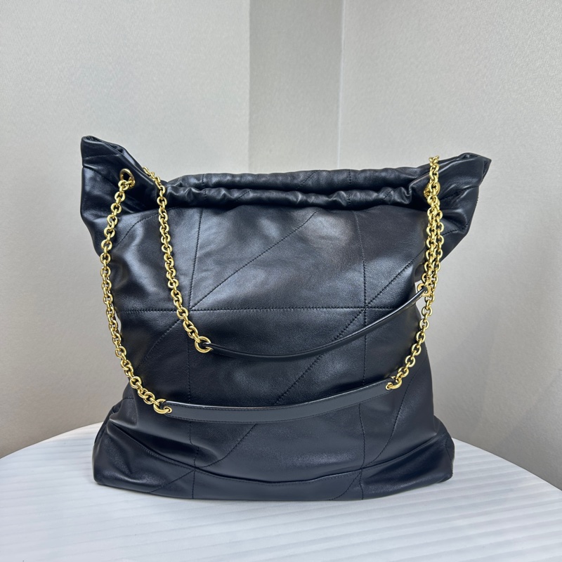 聖羅蘭 YSL Jamie 4.3 Pochon 金扣黑色羊皮大號托特包35x10x36cm-1