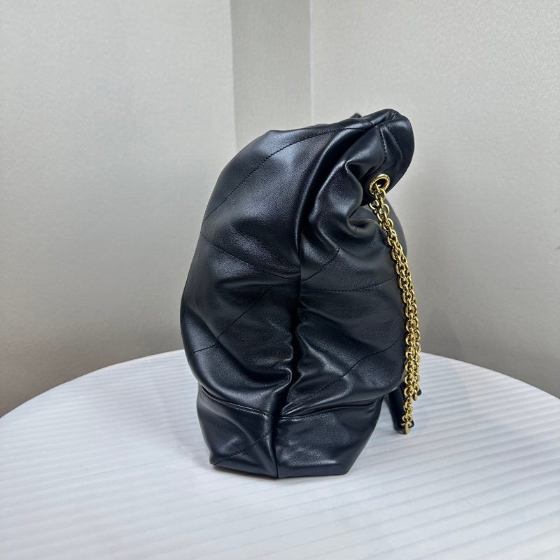 聖羅蘭 YSL Jamie 4.3 Pochon 金扣黑色羊皮大號托特包35x10x36cm-5