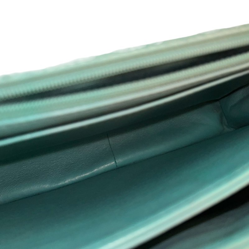 Used CHANEL Vintage flag Flat bag Green GHW-4