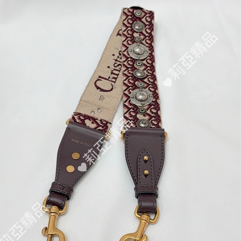 莉亞精品♡ Dior 酒紅老花郵差包 二手美包-16