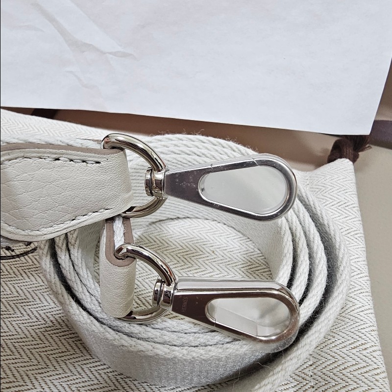 💯Hermes 愛馬仕 Mini Evelyne Craie Stamp K 奶昔白銀扣K刻-9