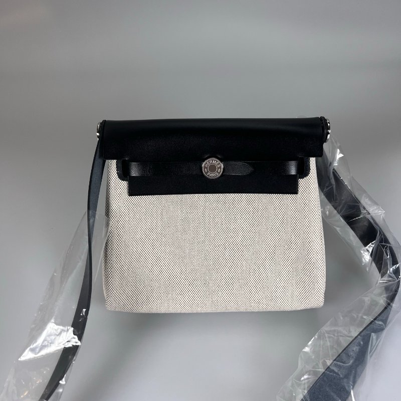 全新品 HERMES K刻 黑白帆布HERBAG MINI-0