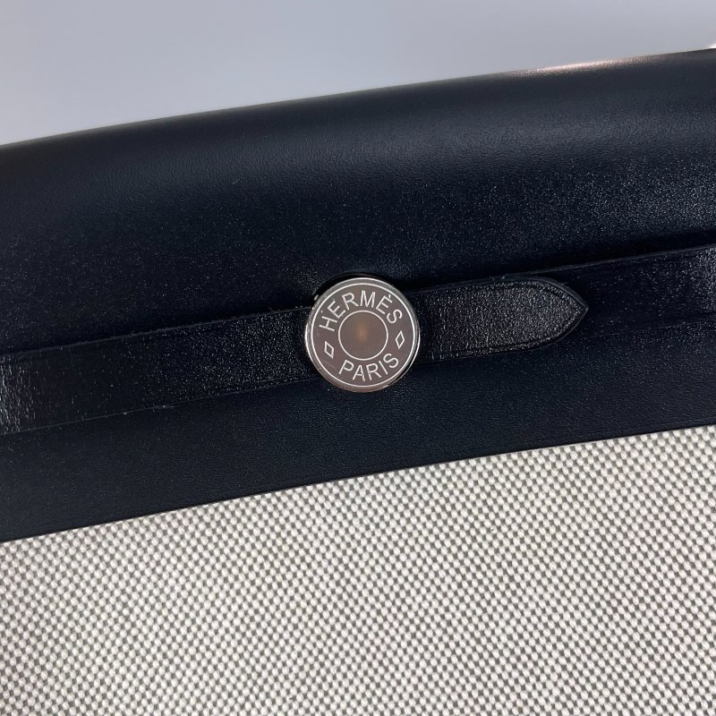 全新品 HERMES K刻 黑白帆布HERBAG MINI-7