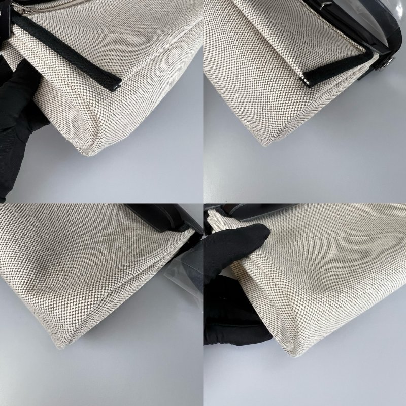 全新品 HERMES K刻 黑白帆布HERBAG MINI-10